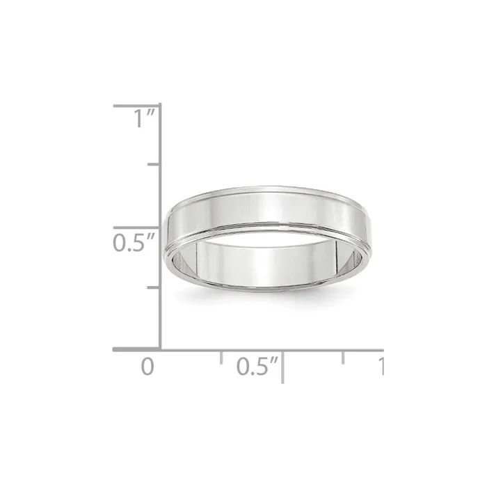 Goldia Rings Solid 10K White Gold 5mm Flat with Step Edge MensWomens Wedding Band Ring Size 125 Goldia Rings Solid 10K White Gold 5mm Flat with Step Edge MensWomens Wedding Band Ring Size 125