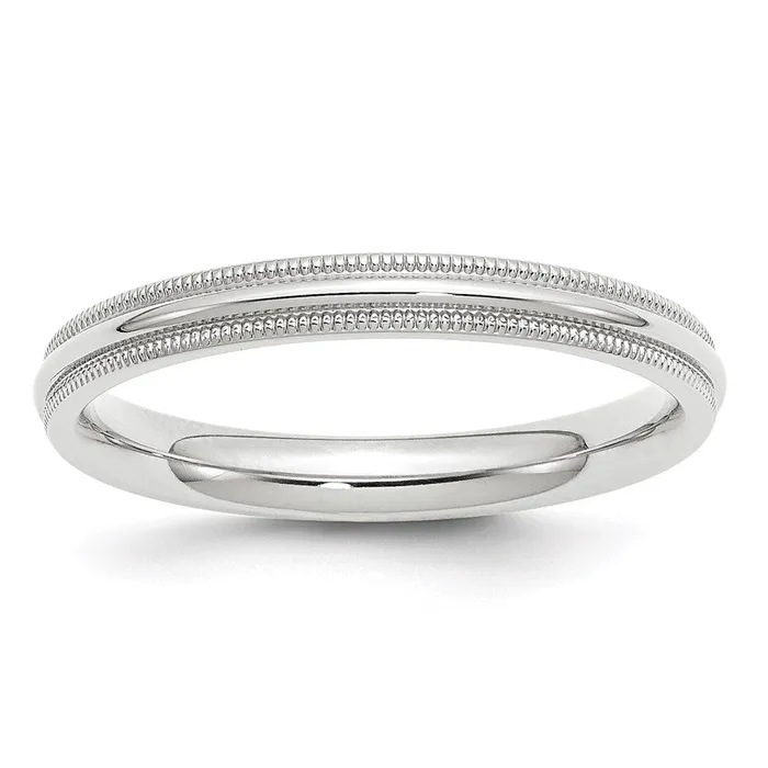 Goldia Rings Solid 14K White Gold 3mm Milgrain Comfort Fit MensWomens Wedding Band Ring Size 125 Goldia Rings Solid 14K White Gold 3mm Milgrain Comfort Fit MensWomens Wedding Band Ring Size 125