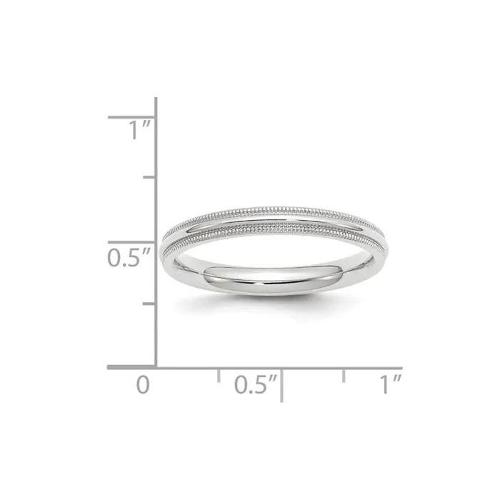 Goldia Rings Solid 14K White Gold 3mm Milgrain Comfort Fit MensWomens Wedding Band Ring Size 125 Goldia Rings Solid 14K White Gold 3mm Milgrain Comfort Fit MensWomens Wedding Band Ring Size 125