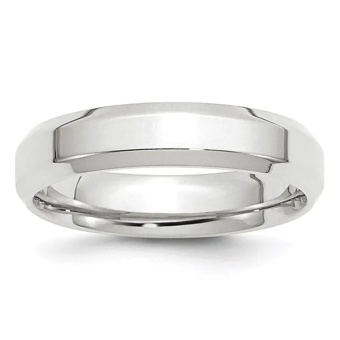 Goldia Rings Solid 14K White Gold 5mm Bevel Edge Comfort Fit MensWomens Wedding Band Ring Size 10 Goldia Rings Solid 14K White Gold 5mm Bevel Edge Comfort Fit MensWomens Wedding Band Ring Size 10