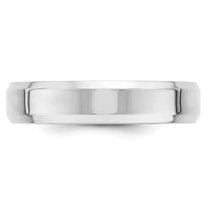 Goldia Rings Solid 14K White Gold 5mm Bevel Edge Comfort Fit MensWomens Wedding Band Ring Size 10 Goldia Rings Solid 14K White Gold 5mm Bevel Edge Comfort Fit MensWomens Wedding Band Ring Size 10