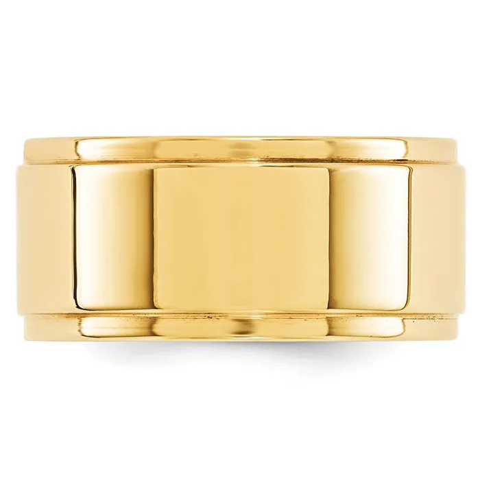 Goldia Rings Solid 14K Yellow Gold 10mm Flat with Step Edge MensWomens Wedding Band Ring Size 5 Goldia Rings Solid 14K Yellow Gold 10mm Flat with Step Edge MensWomens Wedding Band Ring Size 5