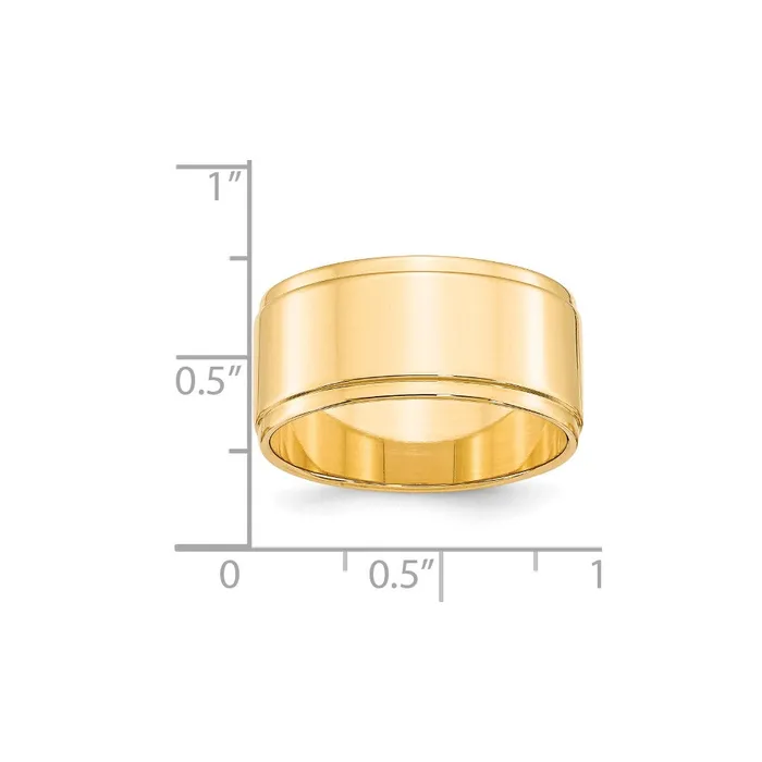 Goldia Rings Solid 14K Yellow Gold 10mm Flat with Step Edge MensWomens Wedding Band Ring Size 5 Goldia Rings Solid 14K Yellow Gold 10mm Flat with Step Edge MensWomens Wedding Band Ring Size 5