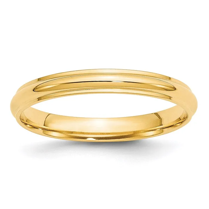 Goldia Rings Solid 14K Yellow Gold 3mm Half Round with Edge MensWomens Wedding Band Ring Size 115 Goldia Rings Solid 14K Yellow Gold 3mm Half Round with Edge MensWomens Wedding Band Ring Size 115
