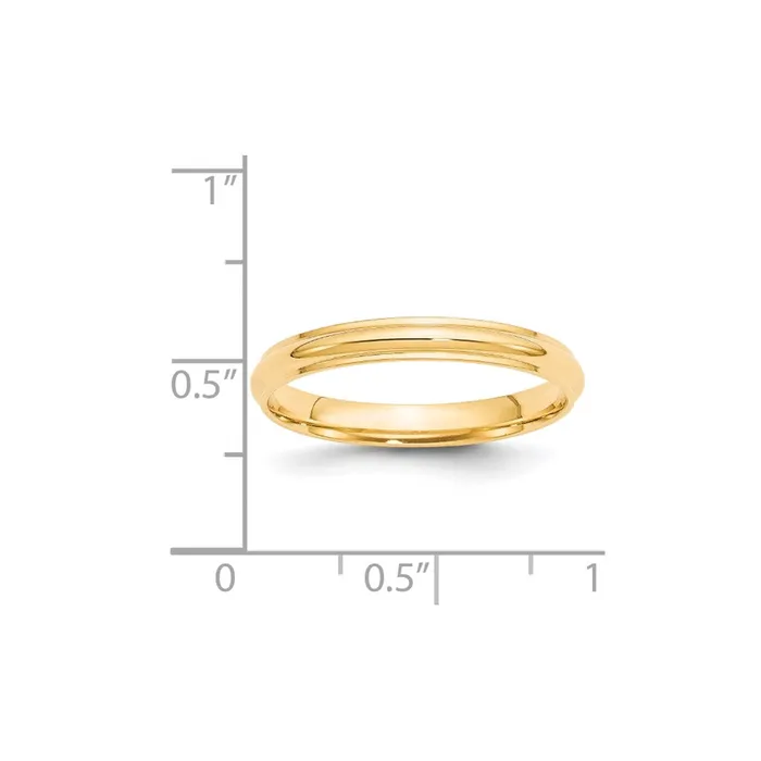 Goldia Rings Solid 14K Yellow Gold 3mm Half Round with Edge MensWomens Wedding Band Ring Size 115 Goldia Rings Solid 14K Yellow Gold 3mm Half Round with Edge MensWomens Wedding Band Ring Size 115