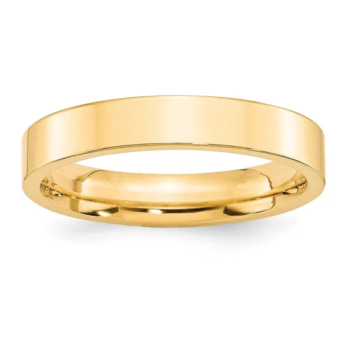 Goldia Rings Solid 14K Yellow Gold 4mm Standard Flat Comfort Fit MensWomens Wedding Band Ring Size 45 Goldia Rings Solid 14K Yellow Gold 4mm Standard Flat Comfort Fit MensWomens Wedding Band Ring Size 45