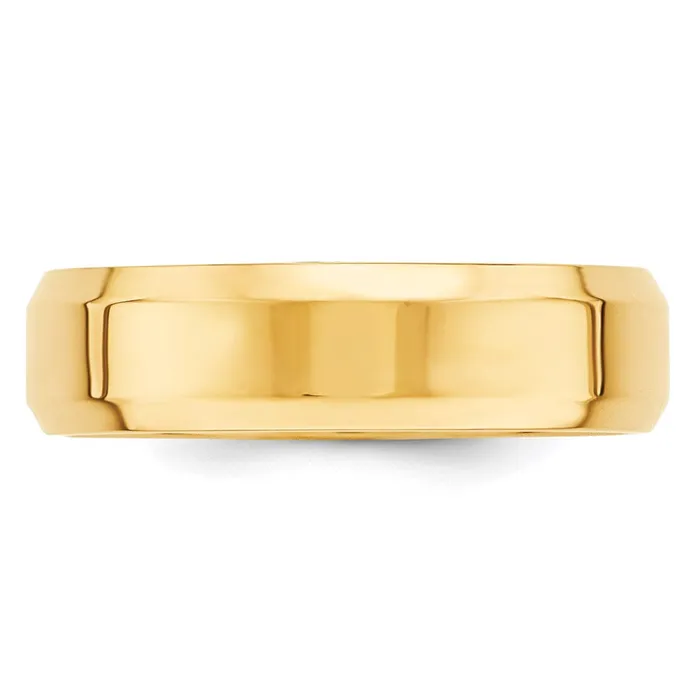 Goldia Rings Solid 14K Yellow Gold 6mm Bevel Edge Comfort Fit MensWomens Wedding Band Ring Size 95 Goldia Rings Solid 14K Yellow Gold 6mm Bevel Edge Comfort Fit MensWomens Wedding Band Ring Size 95