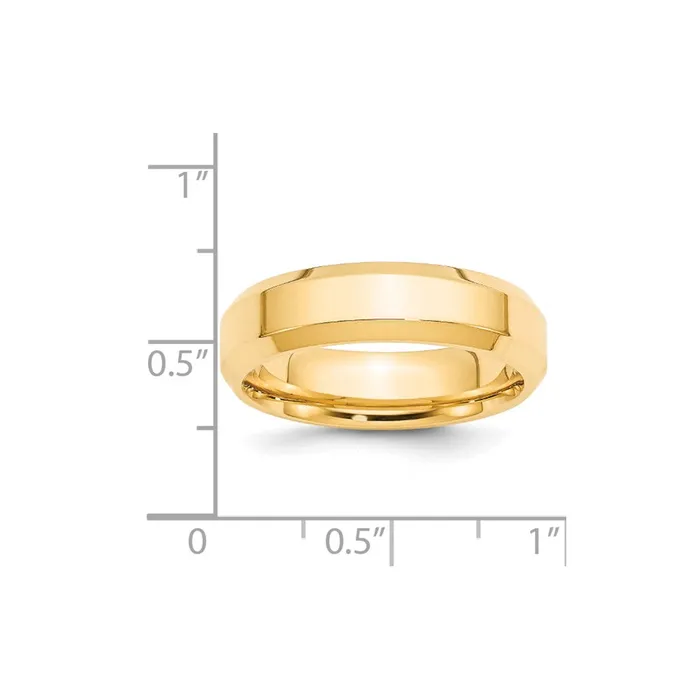 Goldia Rings Solid 14K Yellow Gold 6mm Bevel Edge Comfort Fit MensWomens Wedding Band Ring Size 95 Goldia Rings Solid 14K Yellow Gold 6mm Bevel Edge Comfort Fit MensWomens Wedding Band Ring Size 95