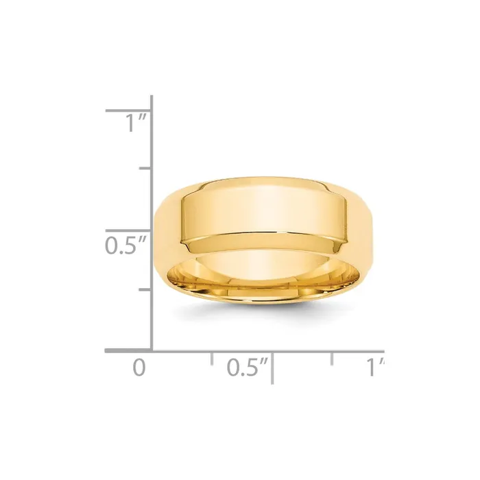 Goldia Rings Solid 14K Yellow Gold 8mm Bevel Edge Comfort Fit MensWomens Wedding Band Ring Size 125 Goldia Rings Solid 14K Yellow Gold 8mm Bevel Edge Comfort Fit MensWomens Wedding Band Ring Size 125
