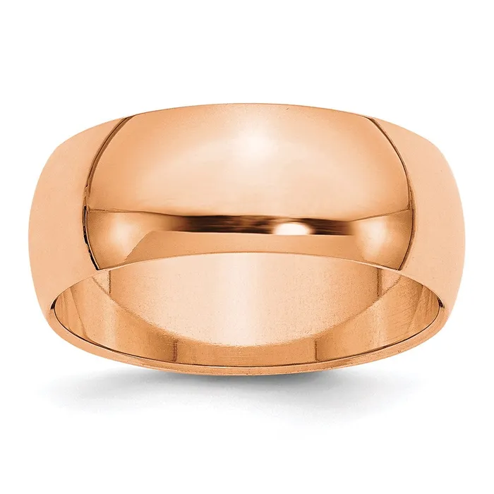 Goldia Rings Solid 18K Yellow Gold Rose Gold 8mm HalfRound Wedding MensWomens Wedding Band Ring Size 45 Goldia Rings Solid 18K Yellow Gold Rose Gold 8mm HalfRound Wedding MensWomens Wedding Band Ring Size 45