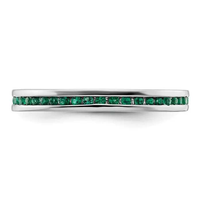 Goldia Rings Sterling Silver Stackable Expressions Polished Created Emerald Ring