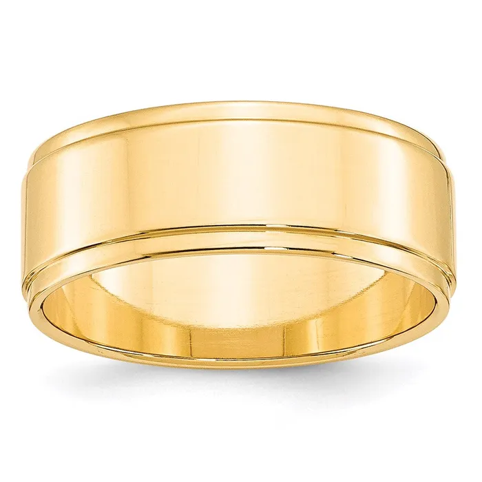 Goldia Solid 10K Yellow Gold 8mm Flat with Step Edge MensWomens Wedding Band Ring Size 65 Rings Goldia Solid 10K Yellow Gold 8mm Flat with Step Edge MensWomens Wedding Band Ring Size 65 Rings