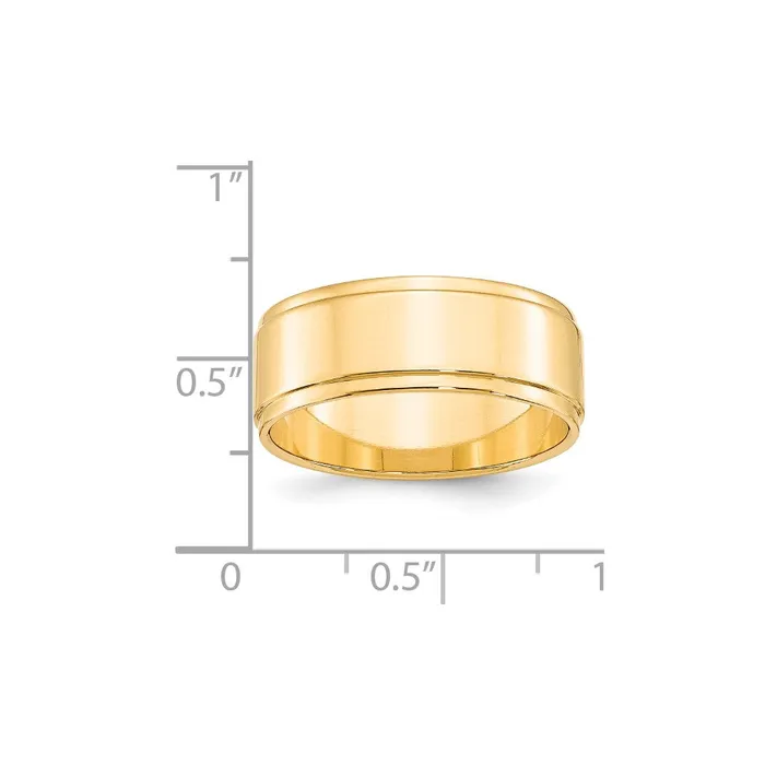 Goldia Solid 10K Yellow Gold 8mm Flat with Step Edge MensWomens Wedding Band Ring Size 65 Rings Goldia Solid 10K Yellow Gold 8mm Flat with Step Edge MensWomens Wedding Band Ring Size 65 Rings