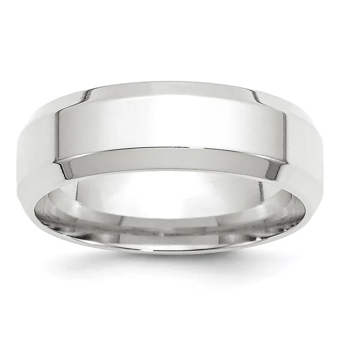 Goldia Solid 14K White Gold 7mm Bevel Edge Comfort Fit MensWomens Wedding Band Ring Size 11 Rings Goldia Solid 14K White Gold 7mm Bevel Edge Comfort Fit MensWomens Wedding Band Ring Size 11 Rings