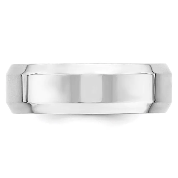 Goldia Solid 14K White Gold 7mm Bevel Edge Comfort Fit MensWomens Wedding Band Ring Size 11 Rings Goldia Solid 14K White Gold 7mm Bevel Edge Comfort Fit MensWomens Wedding Band Ring Size 11 Rings