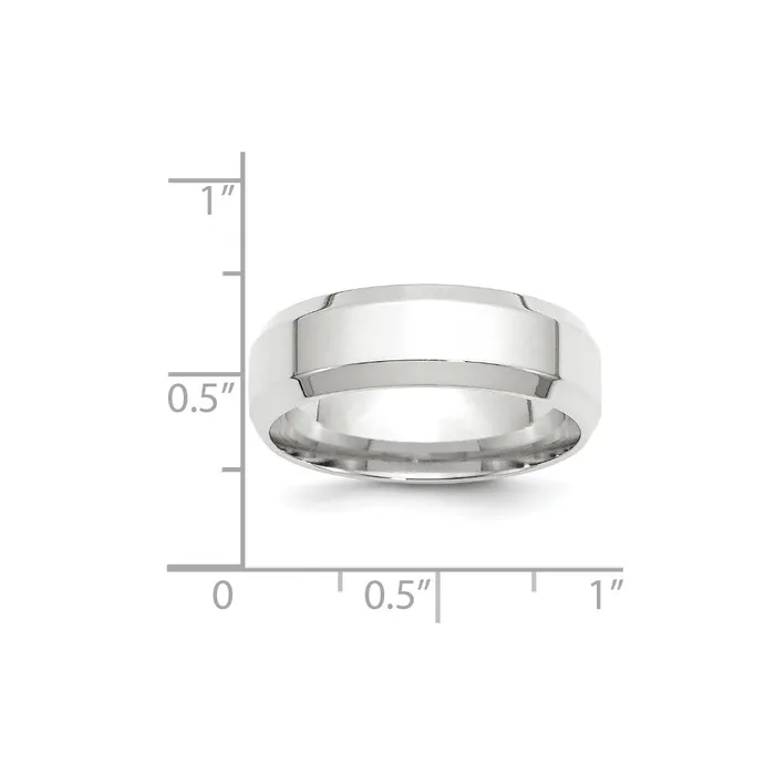 Goldia Solid 14K White Gold 7mm Bevel Edge Comfort Fit MensWomens Wedding Band Ring Size 11 Rings Goldia Solid 14K White Gold 7mm Bevel Edge Comfort Fit MensWomens Wedding Band Ring Size 11 Rings