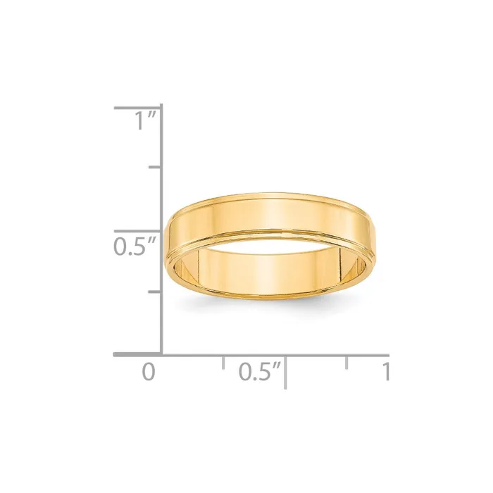 Goldia Solid 14K Yellow Gold 5mm Flat with Step Edge MensWomens Wedding Band Ring Size 65 Rings Goldia Solid 14K Yellow Gold 5mm Flat with Step Edge MensWomens Wedding Band Ring Size 65 Rings