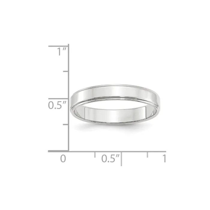 Goldia Solid 18K White Gold 4mm Flat with Step Edge MensWomens Wedding Band Ring Size 14 Rings Goldia Solid 18K White Gold 4mm Flat with Step Edge MensWomens Wedding Band Ring Size 14 Rings