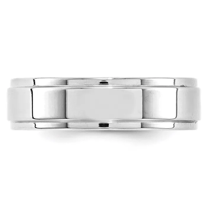 Goldia Solid 18K White Gold 6mm Flat with Step Edge MensWomens Wedding Band Ring Size 135 Rings Goldia Solid 18K White Gold 6mm Flat with Step Edge MensWomens Wedding Band Ring Size 135 Rings