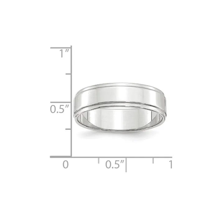 Goldia Solid 18K White Gold 6mm Flat with Step Edge MensWomens Wedding Band Ring Size 135 Rings Goldia Solid 18K White Gold 6mm Flat with Step Edge MensWomens Wedding Band Ring Size 135 Rings