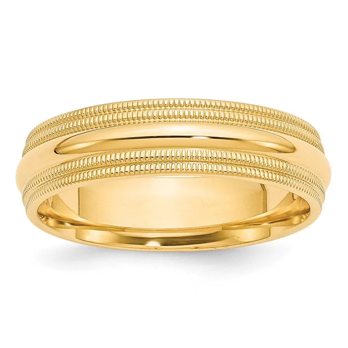 Goldia Solid 18K Yellow Gold 6mm Double Milgrain Comfort Fit MensWomens Wedding Band Ring Size 13 Rings Goldia Solid 18K Yellow Gold 6mm Double Milgrain Comfort Fit MensWomens Wedding Band Ring Size 13 Rings