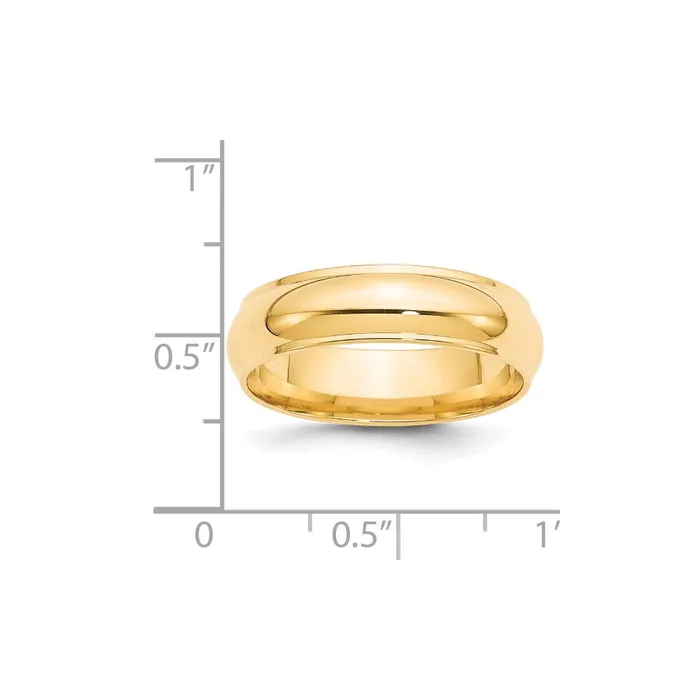 Goldia Solid 18K Yellow Gold 6mm Half Round with Edge MensWomens Wedding Band Ring Size 115 Rings Goldia Solid 18K Yellow Gold 6mm Half Round with Edge MensWomens Wedding Band Ring Size 115 Rings