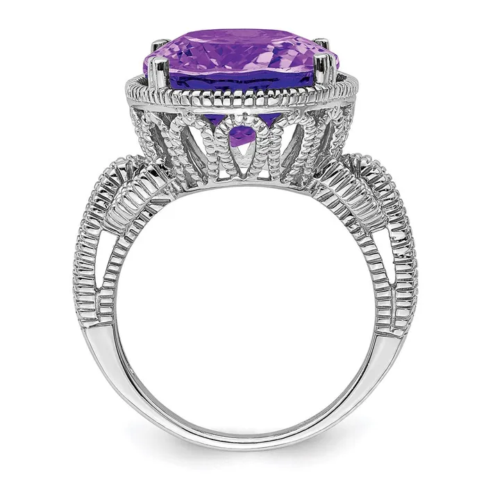 Goldia Sterling Silver Rhodiumplated Amethyst Ring Rings