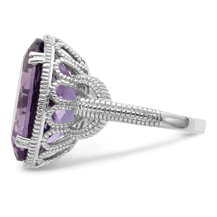 Goldia Sterling Silver Rhodiumplated Amethyst Ring Rings