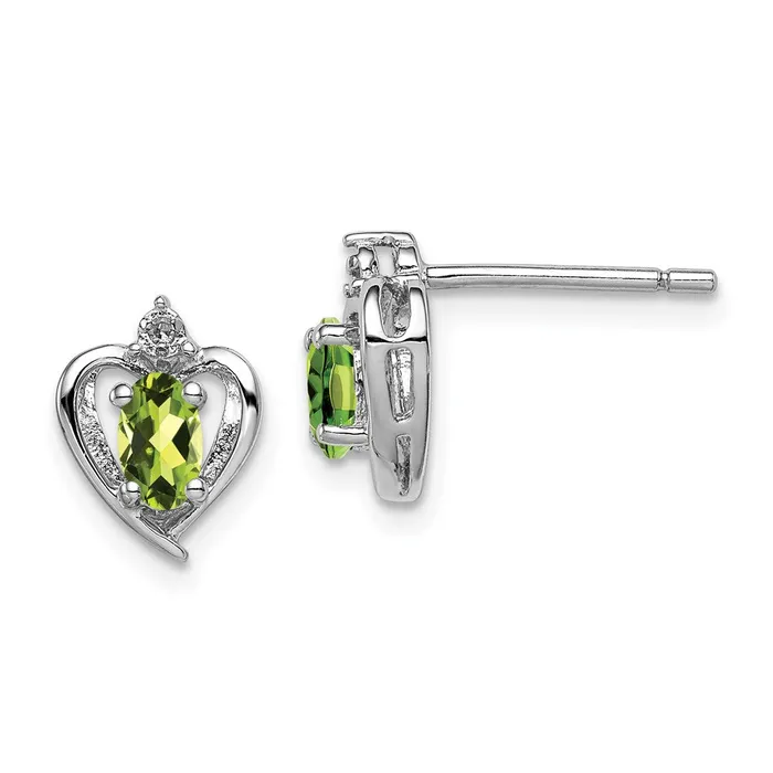 Goldia Sterling Silver Rhodiumplated Peridot u0026 Diamond Earrings Earrings Goldia Sterling Silver Rhodiumplated Peridot u0026 Diamond Earrings Earrings