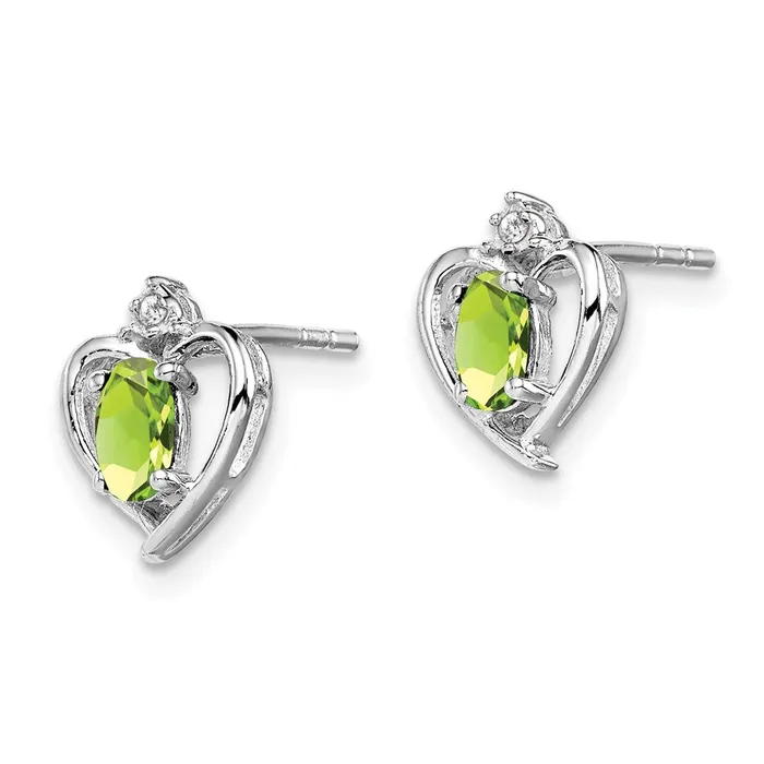 Goldia Sterling Silver Rhodiumplated Peridot u0026 Diamond Earrings Earrings