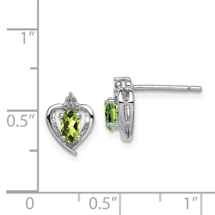 Goldia Sterling Silver Rhodiumplated Peridot u0026 Diamond Earrings Earrings