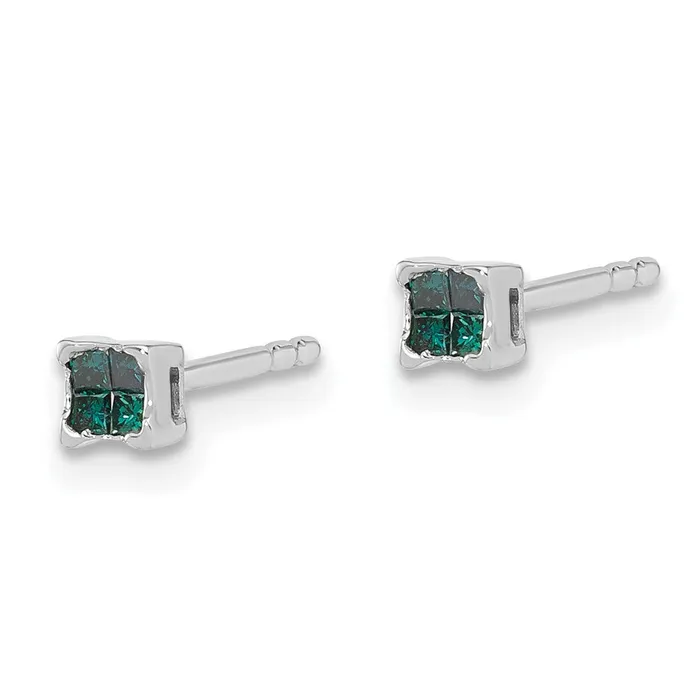 Goldia White Night Sterling Silver Rhodiumplated Blue Diamond Post Stud Earrings Earrings