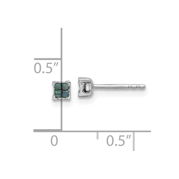 Goldia White Night Sterling Silver Rhodiumplated Blue Diamond Post Stud Earrings Earrings