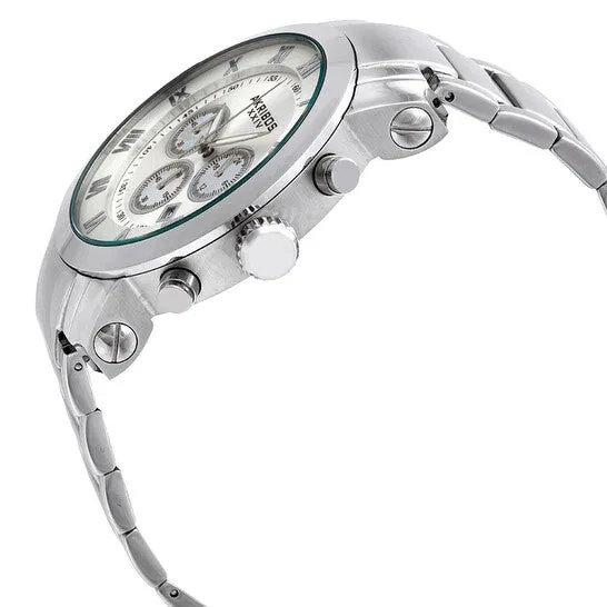 JMS always Bracelets Original Akribos Grandiose Chronograph Silver Dial Stainless Steel Mens Watch AK622SS JMS always Bracelets Original Akribos Grandiose Chronograph Silver Dial Stainless Steel Mens Watch AK622SS