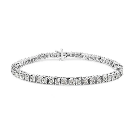 JMS always Bracelets Original Haus of Brilliance 925 Sterling Silver 10 Cttw Diamond Square Frame MiracleSet Tennis Bracelet IJ Color I3 Clarity 8 JMS always Bracelets Original Haus of Brilliance 925 Sterling Silver 10 Cttw Diamond Square Frame MiracleSet Tennis Bracelet IJ Color I3 Clarity 8