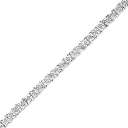 JMS always Bracelets Original Haus of Brilliance 925 Sterling Silver 10 Cttw Diamond Square Frame MiracleSet Tennis Bracelet IJ Color I3 Clarity 8 JMS always Bracelets Original Haus of Brilliance 925 Sterling Silver 10 Cttw Diamond Square Frame MiracleSet Tennis Bracelet IJ Color I3 Clarity 8