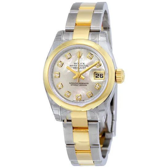 JMS always Bracelets Original Rolex Datejust Automatic Stainless Steel 18kt Yellow Gold Oyster Ladies Watch 179163MDO