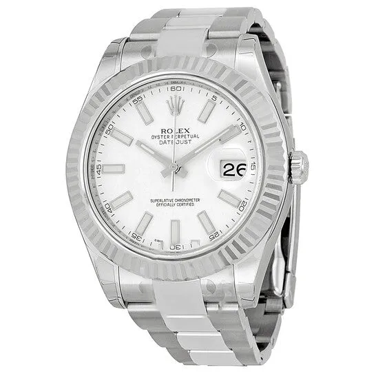 JMS always Bracelets Original Rolex Datejust II Automatic White Dial Stainless Steel Oyster Bracelet Mens Watch 116334WSO