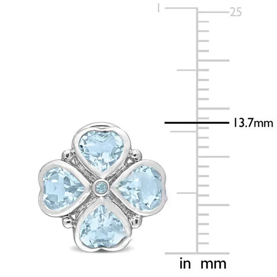 JMS always Earrings Original AMOUR 4 25 CT TGW Sky Blue Topaz Floral Clipback Earrings In Sterling Silver JMS always Earrings Original AMOUR 4 25 CT TGW Sky Blue Topaz Floral Clipback Earrings In Sterling Silver