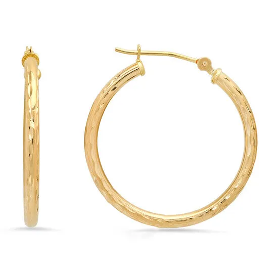 JMS always Earrings Original Kylie Harper 10k Yellow Gold 25mm Diamondcut Huggy Hoop Earrings JMS always Earrings Original Kylie Harper 10k Yellow Gold 25mm Diamondcut Huggy Hoop Earrings