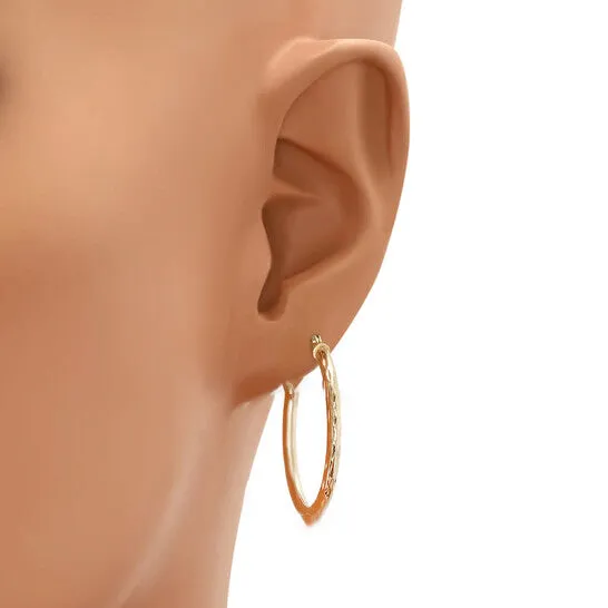 JMS always Earrings Original Kylie Harper 10k Yellow Gold 25mm Diamondcut Huggy Hoop Earrings JMS always Earrings Original Kylie Harper 10k Yellow Gold 25mm Diamondcut Huggy Hoop Earrings