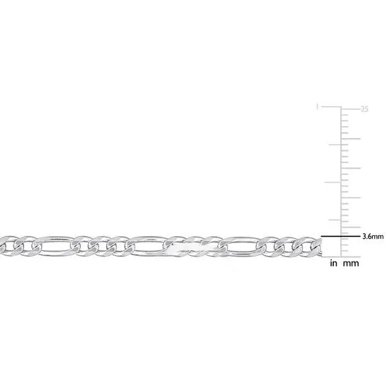 JMS always Necklaces Original AMOUR 38mm Figaro Chain Necklace In Sterling Silver 20 In JMS always Necklaces Original AMOUR 38mm Figaro Chain Necklace In Sterling Silver 20 In