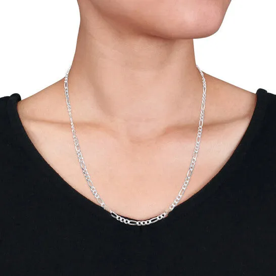 JMS always Necklaces Original AMOUR 38mm Figaro Chain Necklace In Sterling Silver 20 In JMS always Necklaces Original AMOUR 38mm Figaro Chain Necklace In Sterling Silver 20 In