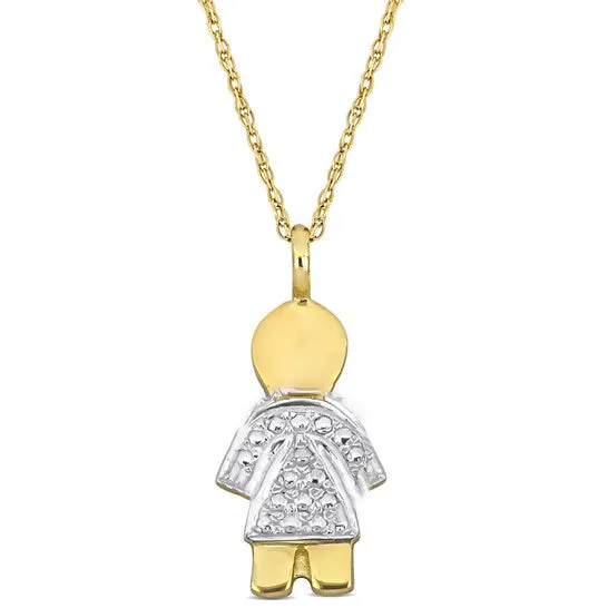 JMS always Necklaces Original Amour Golden Girl Pendant with Chain in 14k Yellow Gold 17 in JMS always Necklaces Original Amour Golden Girl Pendant with Chain in 14k Yellow Gold 17 in