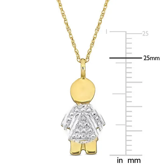 JMS always Necklaces Original Amour Golden Girl Pendant with Chain in 14k Yellow Gold 17 in JMS always Necklaces Original Amour Golden Girl Pendant with Chain in 14k Yellow Gold 17 in