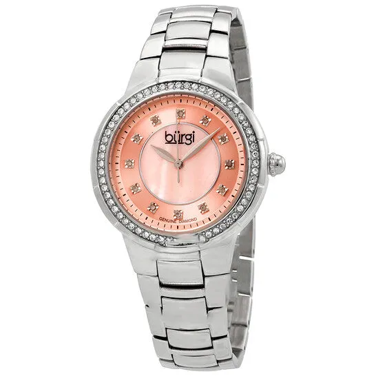 JMS always Necklaces Original Burgi SilverTone Steel Pink Mother of Pearl Diamond Dial Ladies Watch BUR093PK JMS always Necklaces Original Burgi SilverTone Steel Pink Mother of Pearl Diamond Dial Ladies Watch BUR093PK