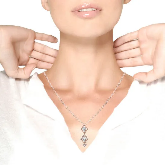 JMS always Necklaces Original Haus of Brilliance 14K Rose Gold 34 Cttw Round Diamond Double Quatrefoil Pendant 18 Necklace HI Color I1I2 Clarity JMS always Necklaces Original Haus of Brilliance 14K Rose Gold 34 Cttw Round Diamond Double Quatrefoil Pendant 18 Necklace HI Color I1I2 Clarity