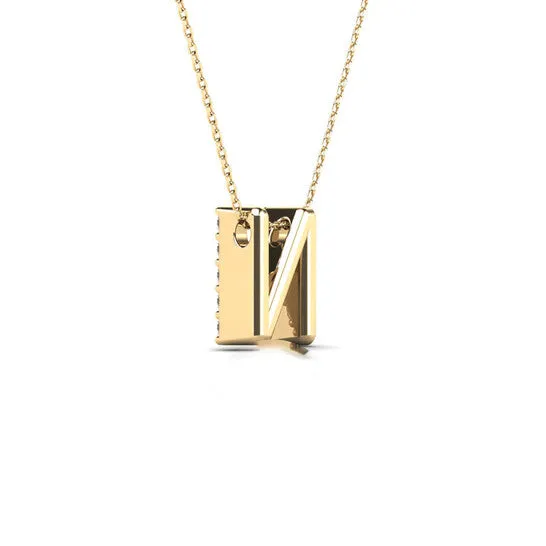 JMS always Necklaces Original Maulijewels 014 Carat Diamond 14K Yellow Gold Initial N Necklace Pendant For Women With 18 Gold Cable Chain JMS always Necklaces Original Maulijewels 014 Carat Diamond 14K Yellow Gold Initial N Necklace Pendant For Women With 18 Gold Cable Chain