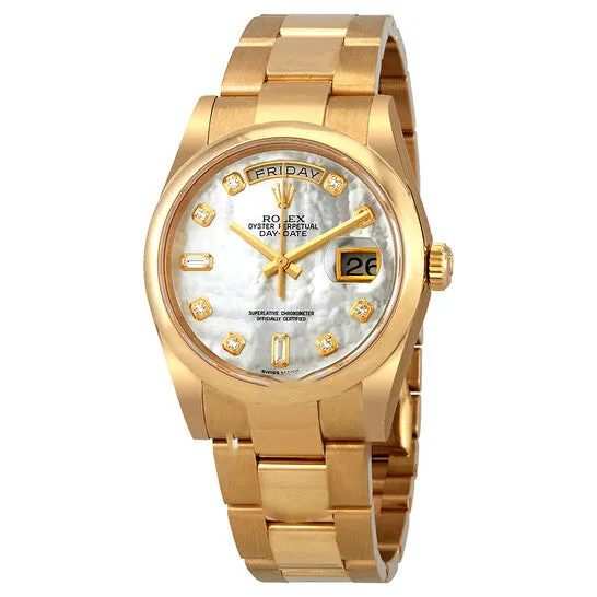 JMS always Necklaces Original Rolex Oyster Perpetual DayDate Mother of Pearl Dial Automatic Ladies 18 Carat Yellow Gold Oyster Watch 118208MDO JMS always Necklaces Original Rolex Oyster Perpetual DayDate Mother of Pearl Dial Automatic Ladies 18 Carat Yellow Gold Oyster Watch 118208MDO