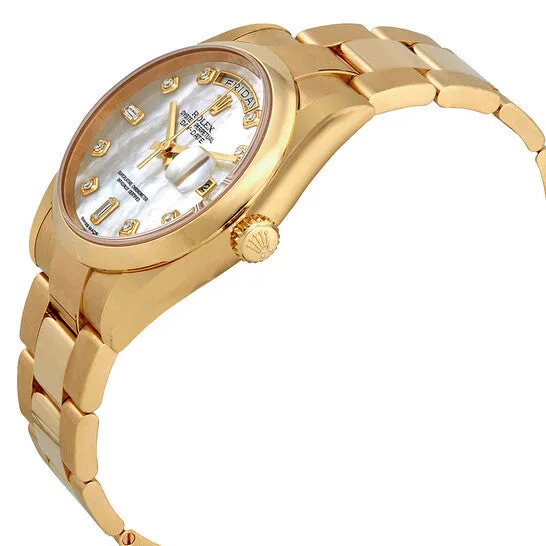 JMS always Necklaces Original Rolex Oyster Perpetual DayDate Mother of Pearl Dial Automatic Ladies 18 Carat Yellow Gold Oyster Watch 118208MDO JMS always Necklaces Original Rolex Oyster Perpetual DayDate Mother of Pearl Dial Automatic Ladies 18 Carat Yellow Gold Oyster Watch 118208MDO